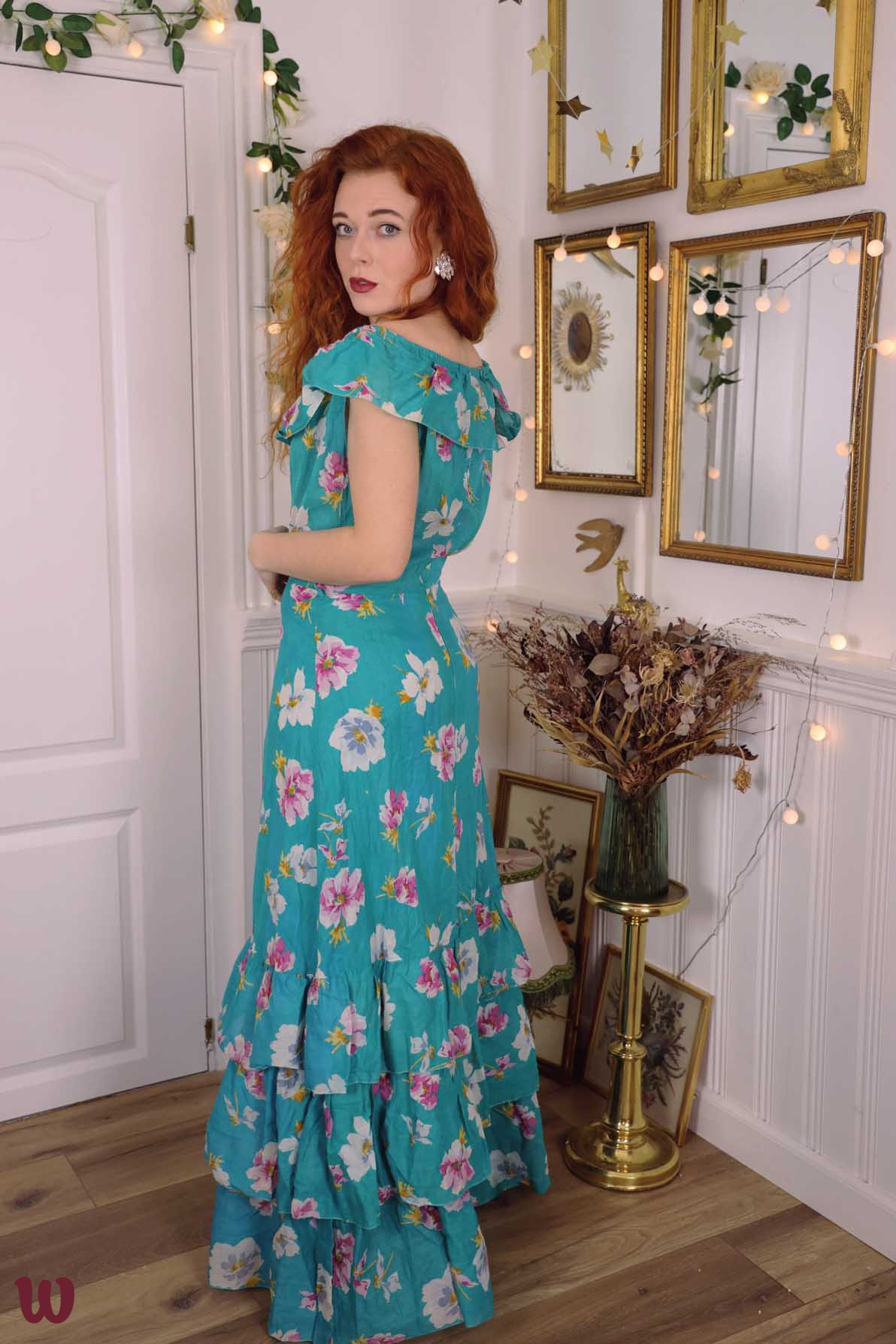 Turquoise vintage dress store