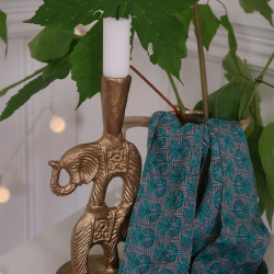 Turquoise Pattern Recycled Hair Tie 