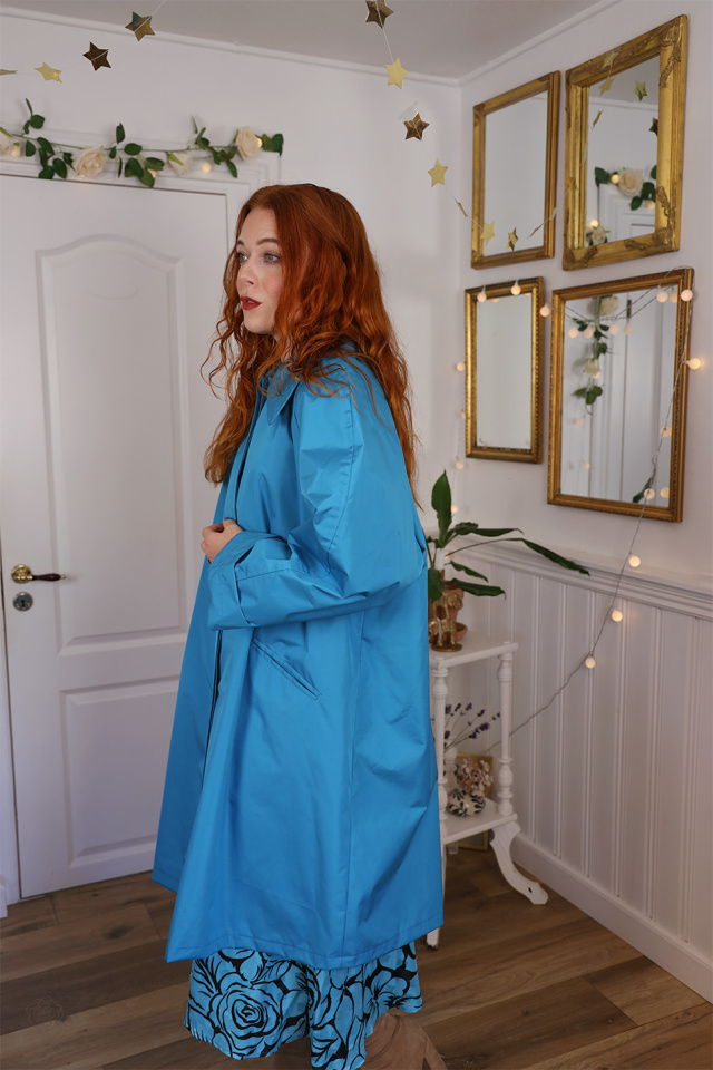 Turquoise Trenchcoat Rain Coat | XXL