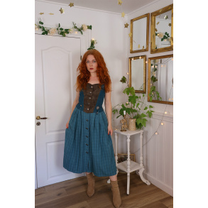 Upcycled Turquoise Vintage Skirt | XS