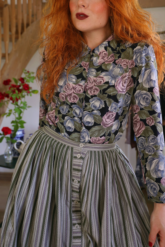 Rosey Earthy Vintage Blouse | XS/S