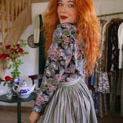 Rosey Earthy Vintage Blouse | XS/S