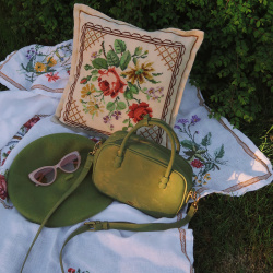 Vintage Needlepoint Floral Pillow