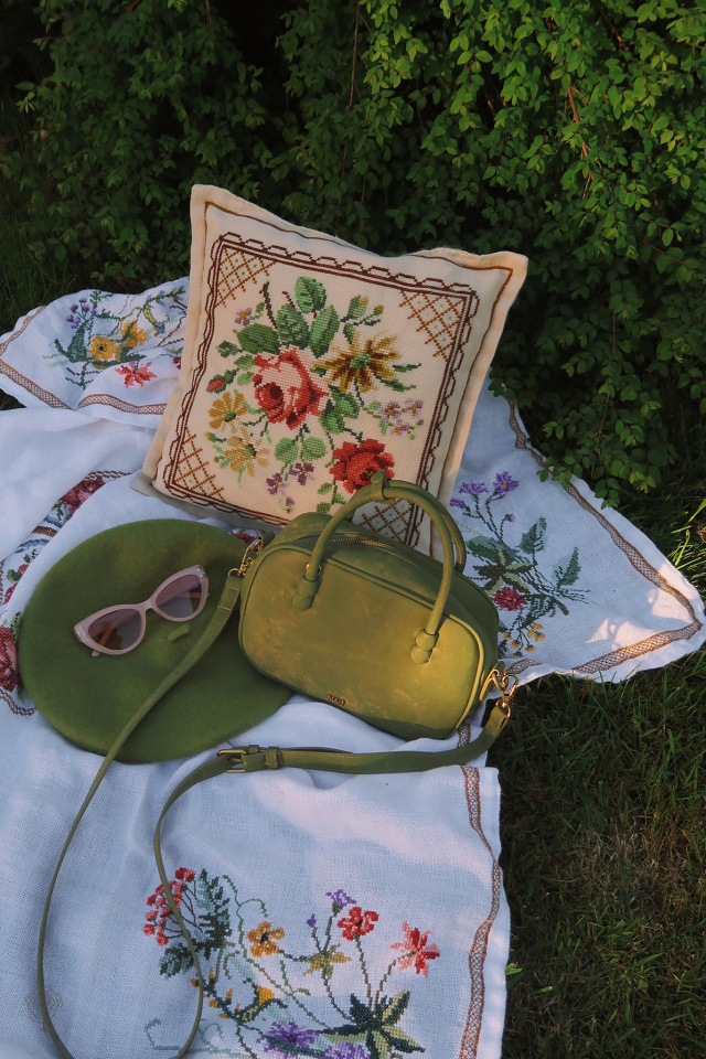Vintage Needlepoint Floral Pillow