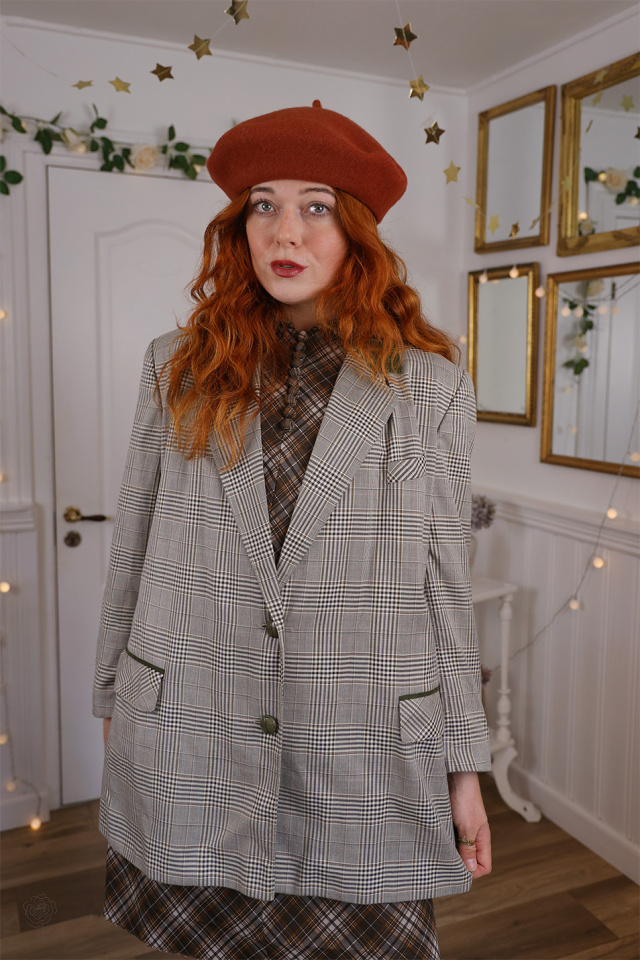 Brown Plaid Vintage Blazer | L