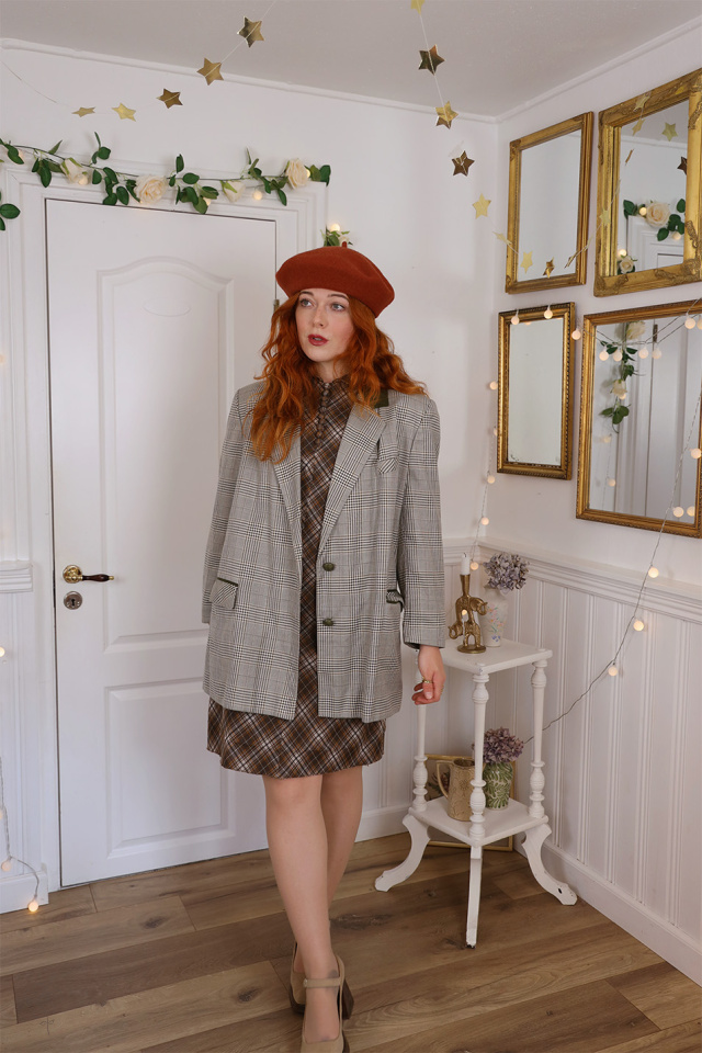 Brown Plaid Vintage Blazer | L