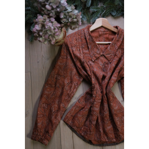 Warm Orange Paisley Vintage Blouse | M