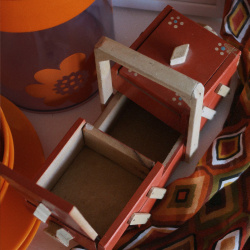 Small Wooden Retro Sewing Box