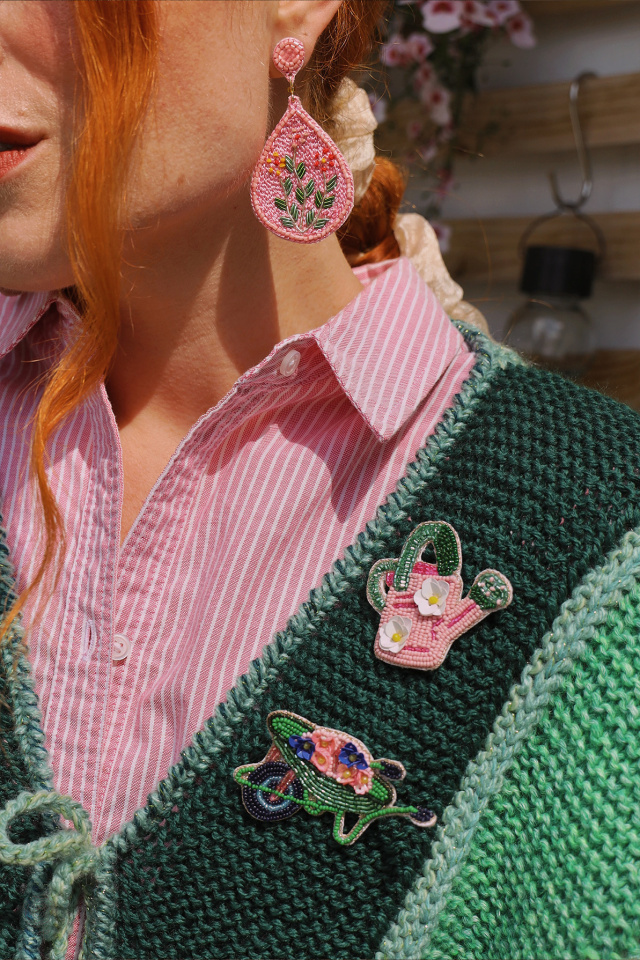 Pink Flower Meadow Earrings 