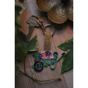 Wheelbarrow of Flowers Keychain
