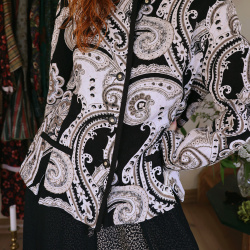 Black &amp; White Paisley Vintage Jacket | M