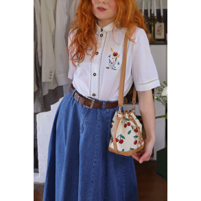 White Vintage Embroidered Top | M