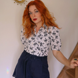 White Vintage Floral Top | XS/S