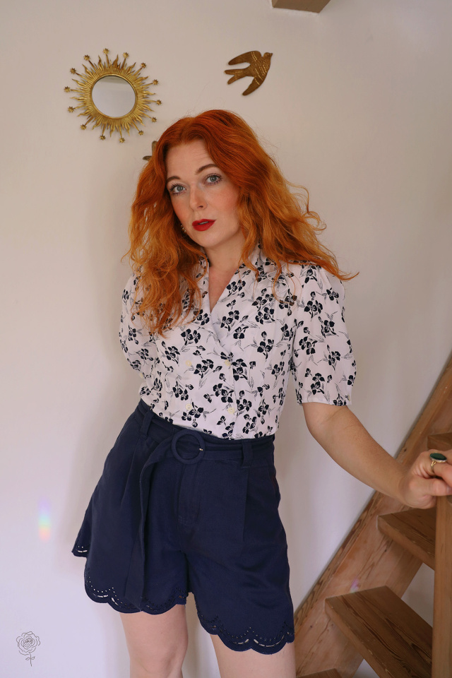 White Vintage Floral Top | XS/S