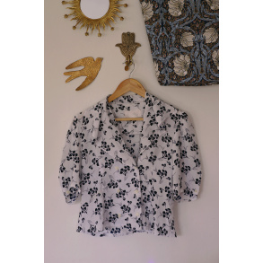 White Vintage Floral Top | XS/S