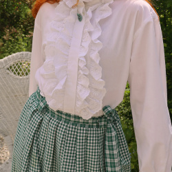 White Frills Vintage Blouse | M