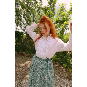 White Frills Vintage Blouse | M