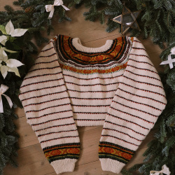 White Patterned Handknitted Vintage Sweater | M/L