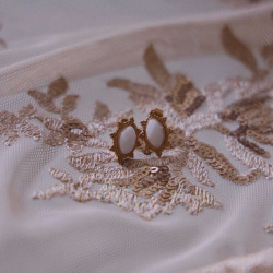 White Pearl Steel Earrings