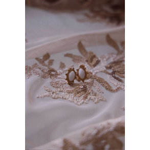 White Pearl Steel Earrings