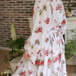 Rita's Red Floral Remade Vintage Dress | S