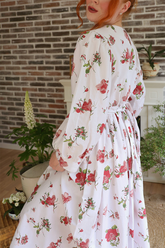 Rita's Red Floral Remade Vintage Dress | S