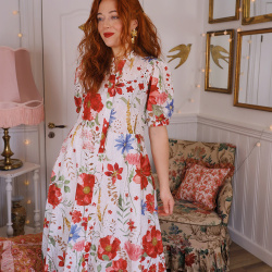 Red Spring Blossom Dress | S/M