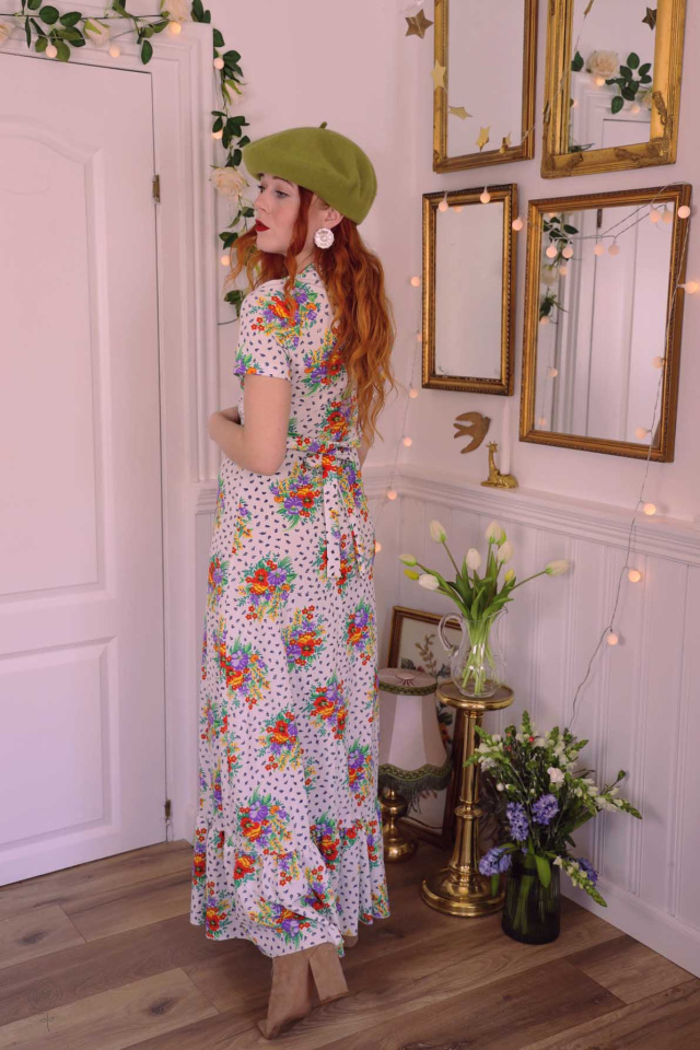 ワンピース vintage botanical floral sheer maxidress セール】ヴィンテージフラワーマキシドレス / Vintage Floral
