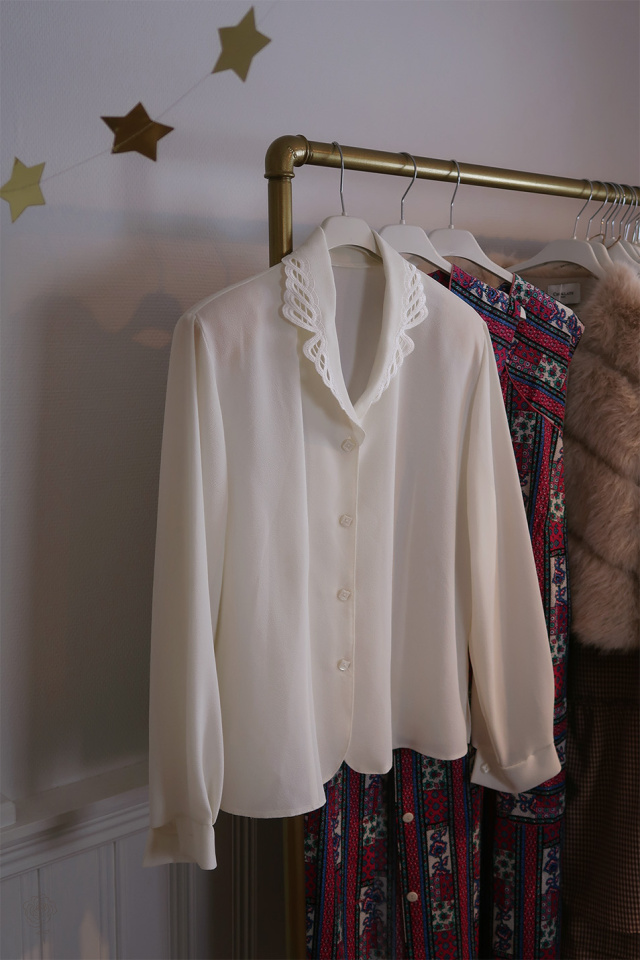 Cream Vintage Blouse | L/XL