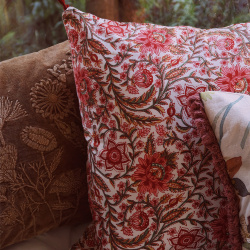 One With Red Floral Pillow Case 