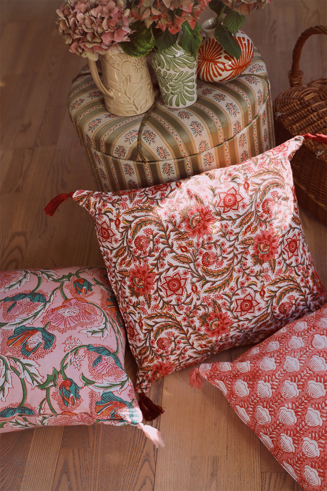 One With Red Floral Pillow Case 