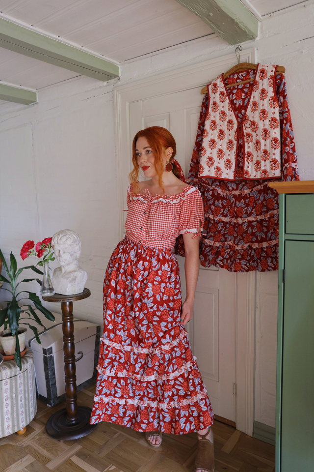Red Checkered Vintage Top | XS/S