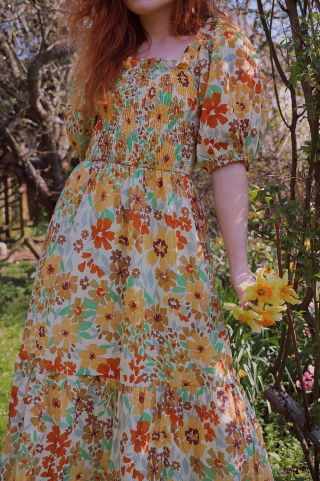 Wildflower Garden Midi Dress 