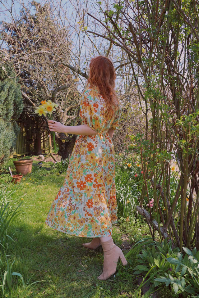 Wildflower Garden Midi Dress 