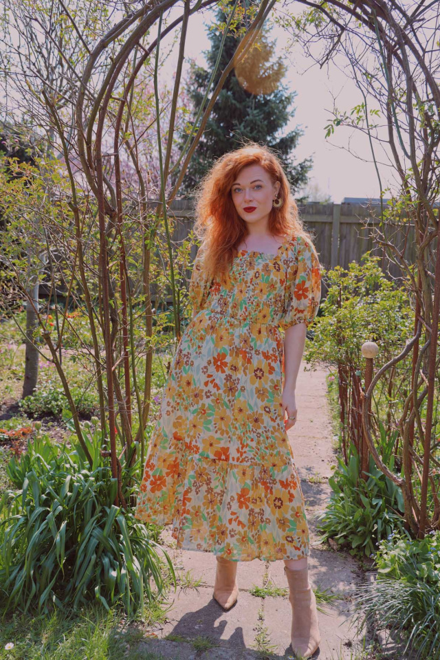 Wildflower Garden Midi Dress 