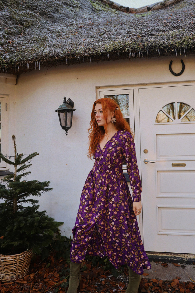 Winter Mary Gold Dot Maxi Dress 