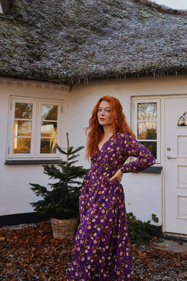 Winter Mary Gold Dot Maxi Dress 