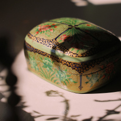 Green Wooden Indian Second Hand Box