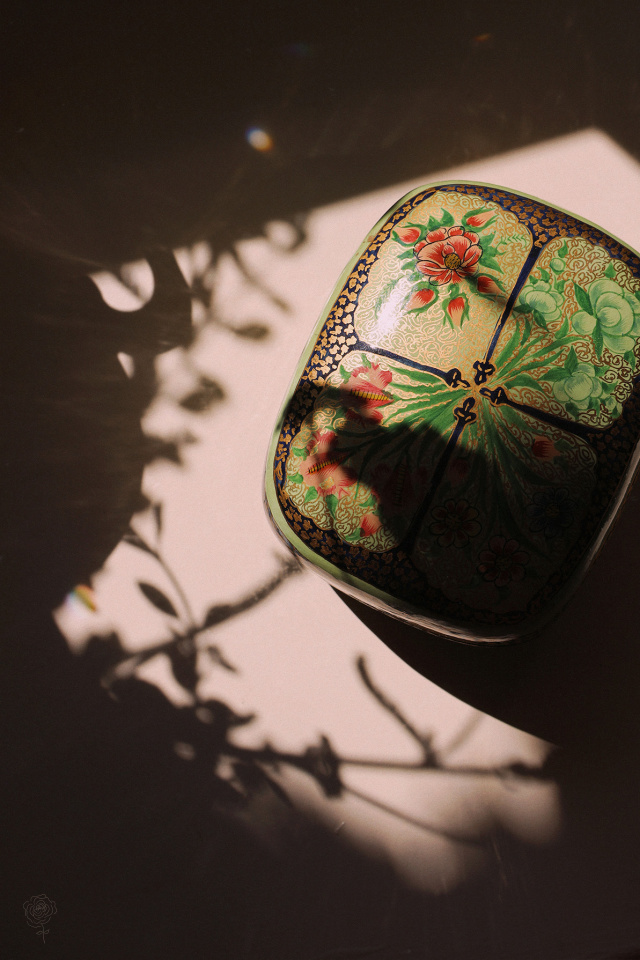 Green Wooden Indian Second Hand Box