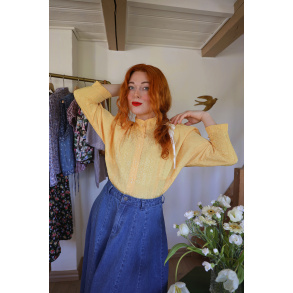 Yellow Pattern Vintage Blouse | S