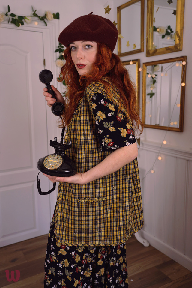 Yellow Plaid Vintage Vest | L/XL