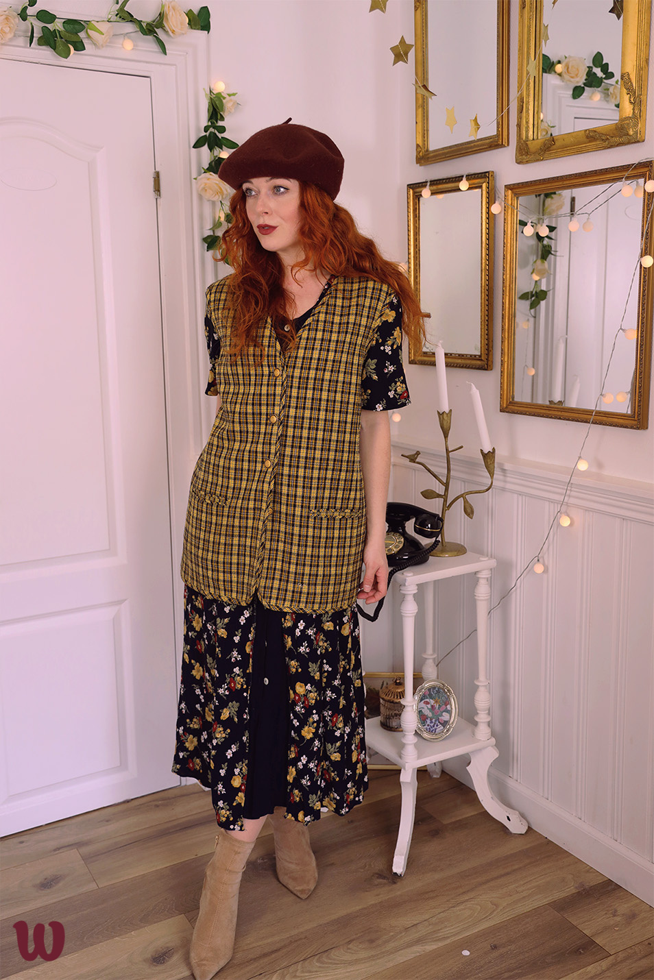 Yellow Plaid Vintage Vest | L/XL - Catalog - Bohemian Wonders