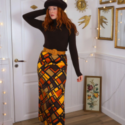 Square Graphical Vintage Skirt | S/M